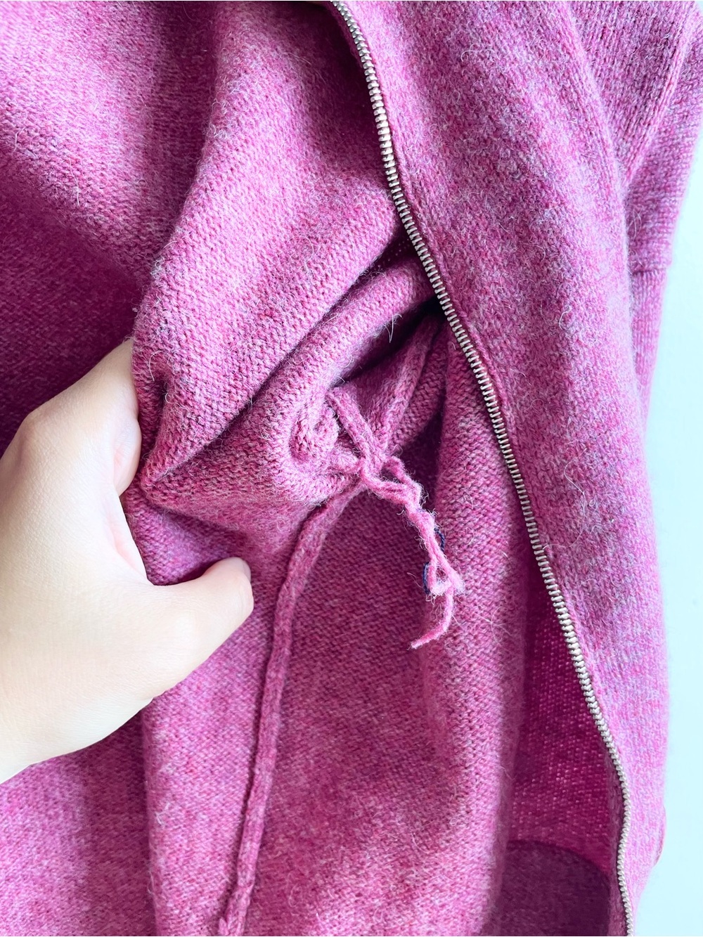 Rivamonti Womens Wrap Style Wool Alpaca Raspberry Mauve Sweater S Brunello - Picture 8 of 12